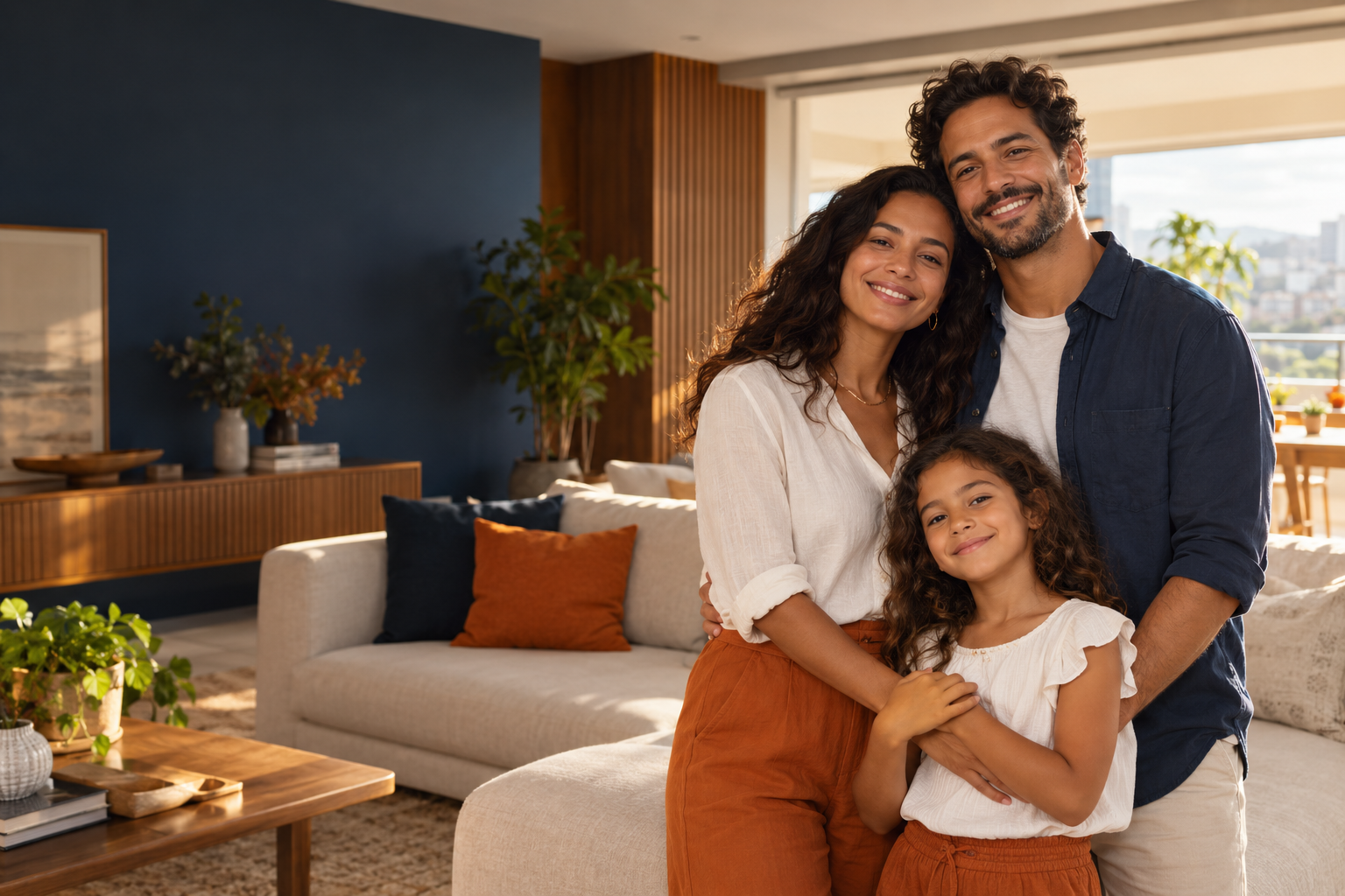 Família reunida em casa